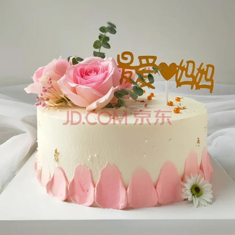 麦巧园 鲜花6寸新鲜水果蛋糕康乃馨送妈妈