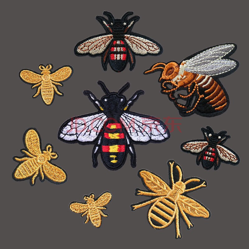 小蜜蜂刺绣布贴补丁贴羽绒服贴布补丁袖子冬季棉服牛仔裤贴布补丁防水