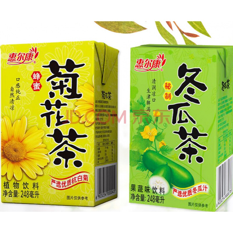 惠尔康植物凉茶饮料菊花茶冬瓜茶整箱24盒清凉茶饮料夏日消暑饮品