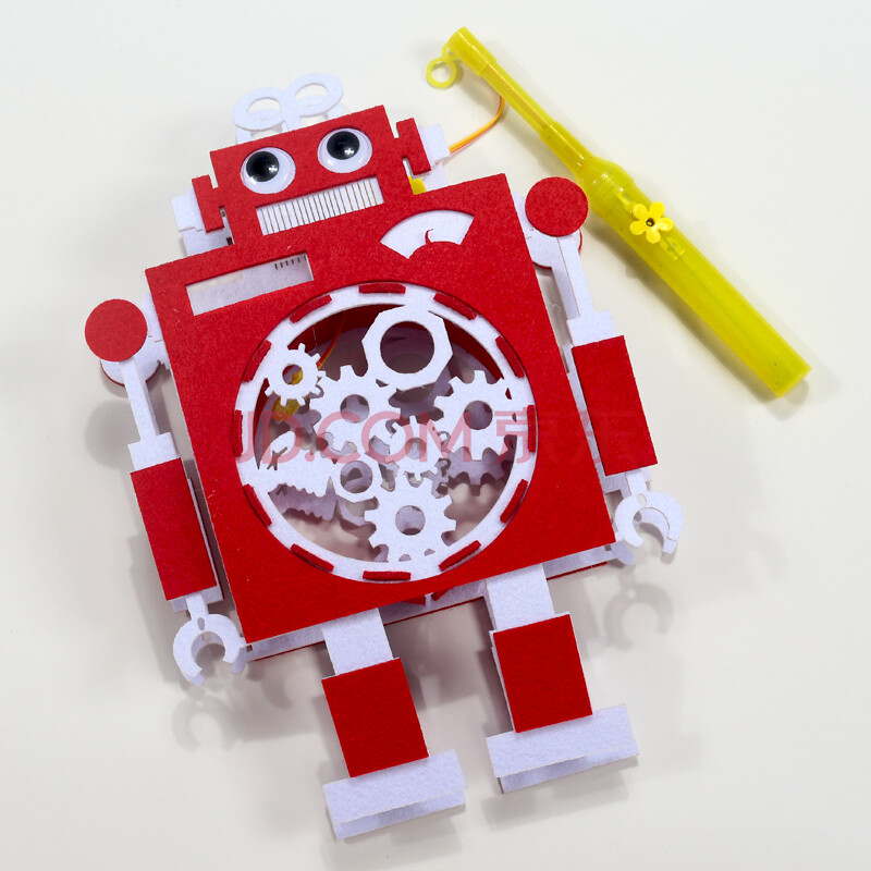 节儿童卡通灯笼手提发光小花灯创意手工制作无纺布红灯笼玩具 机器人