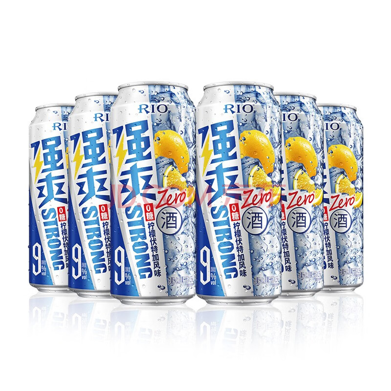 锐澳(rio)洋酒 预调 鸡尾酒 果酒 强爽zero零糖柠檬味500ml*6罐