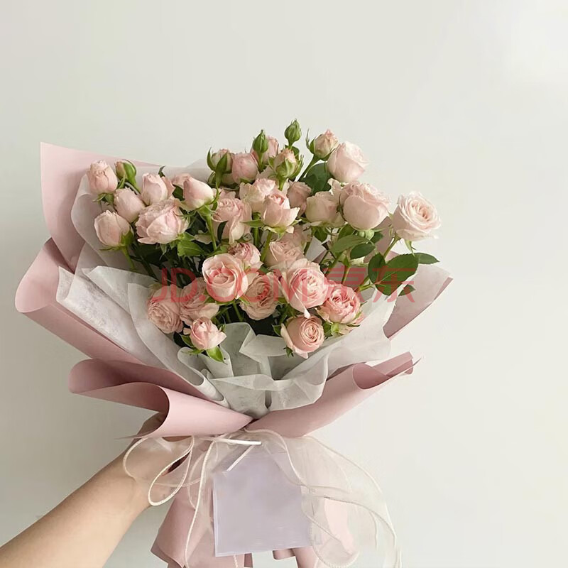 【两小时达】泡泡多头玫瑰花束小清新约会生日情人节礼物同城鲜花速递