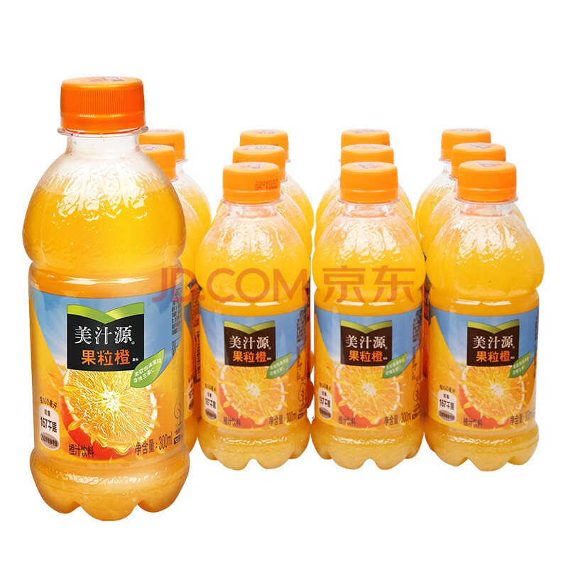 美汁源果粒橙300ml*12瓶/6瓶 規格可選 飲料網紅果汁果肉可口可樂小瓶