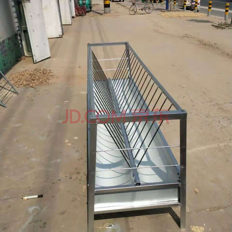 羊槽子带架子养羊设备可拆卸镀锌喂养羊槽子带草料架羊槽食槽 铁皮槽