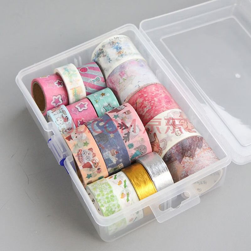 透明塑料盒细出血线配件盒分装手帐文具多功能和纸胶带盒子收纳盒箱