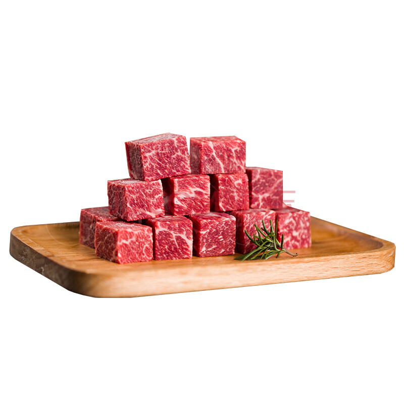 【澳洲老爸】金凤凰纯血和牛m8-9级雪花牛肉粒原切烤肉食材500g