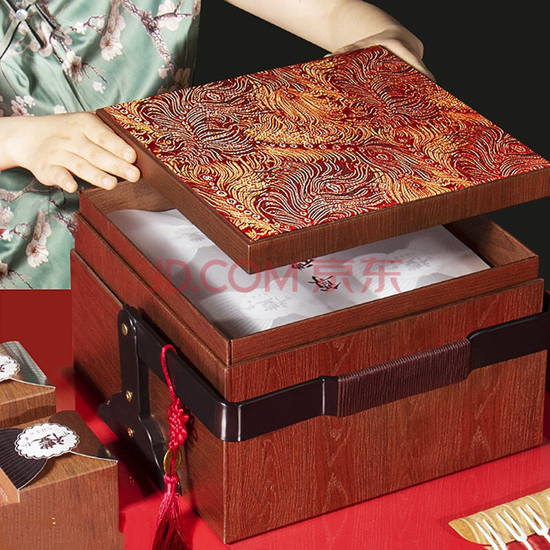 中秋节月饼盒礼盒包装盒双手提月饼礼品盒空盒子8粒装苏式通用月饼