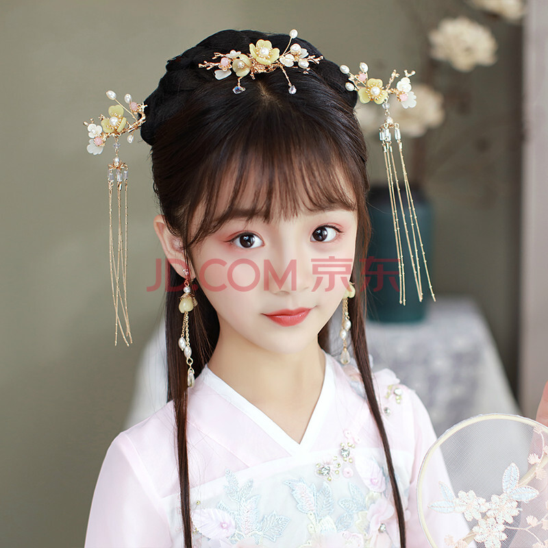 儿童古装头饰步摇流苏超仙公主发饰发夹古代配饰女童汉服古风发簪
