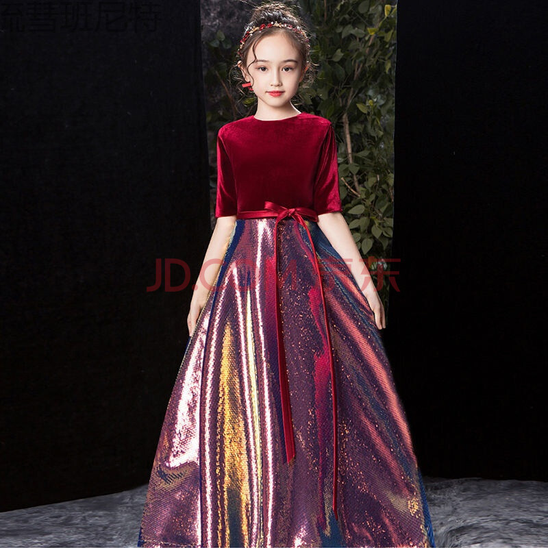 骊歌钢琴比赛演出服 女童儿童模特t台走秀潮服女学生舞台表演裙小主持