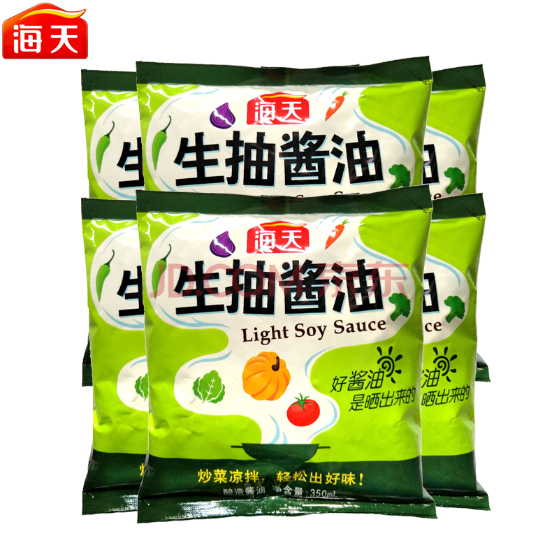 海天生抽酱油350ml *5家用袋装日常调味品炒菜凉拌提鲜生抽酱油 350ml