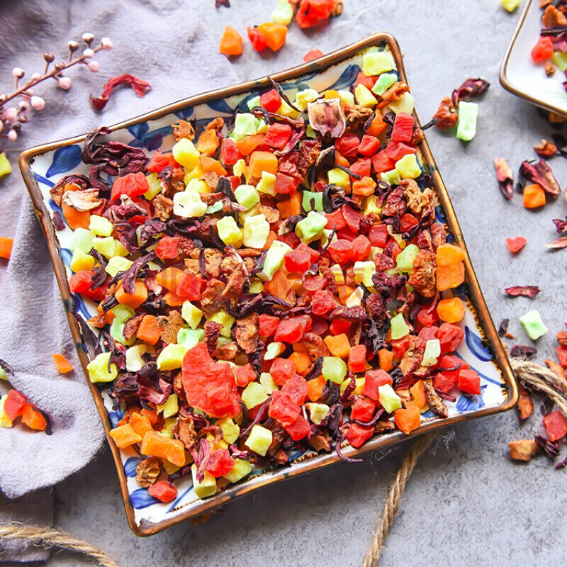 水果茶果干1000g花果粒茶干片新鲜巴黎香榭洛神袋装