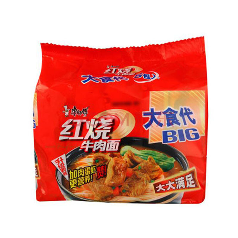 (g)康师傅大食袋红烧牛肉五连包145g*5