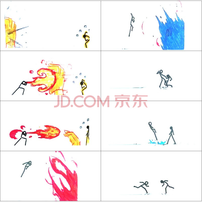 火柴人手翻书 圣诞创意礼物手翻书动画火柴人格斗男生翻页动画生日