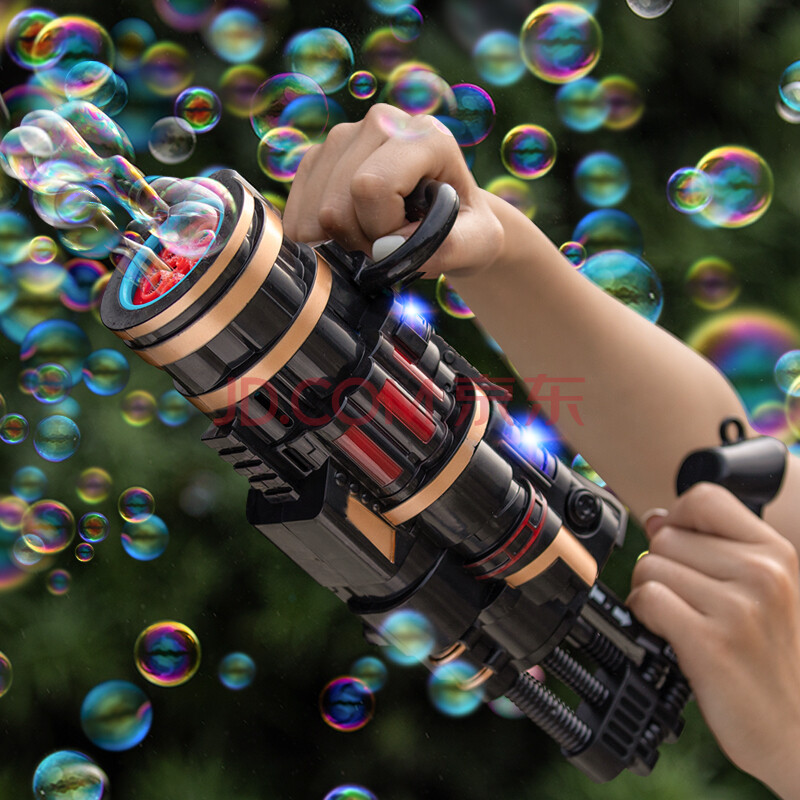 糖米 儿童泡泡机玩具抖音同款网红加特林5孔全自动泡泡电动玩具枪泡泡