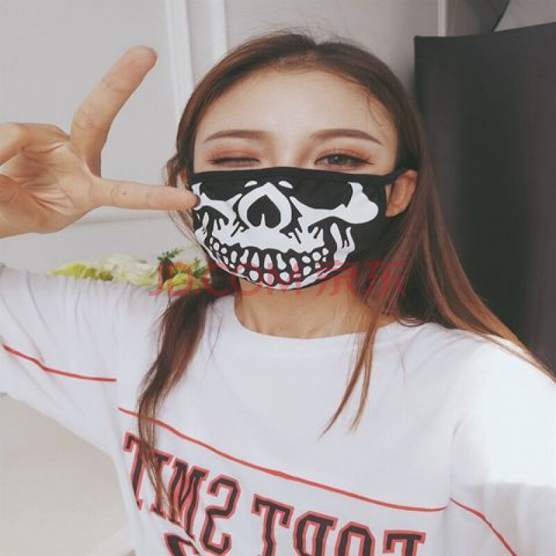 尊尚鸟骷髅口罩幽灵面罩万圣节薄款防尘雾霾透气棉表情个性时尚潮流