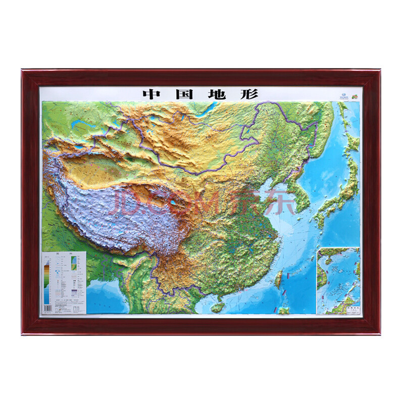 图可图 定制办公室装饰画中国世界立体地图带框3d凹凸浮雕现代简约
