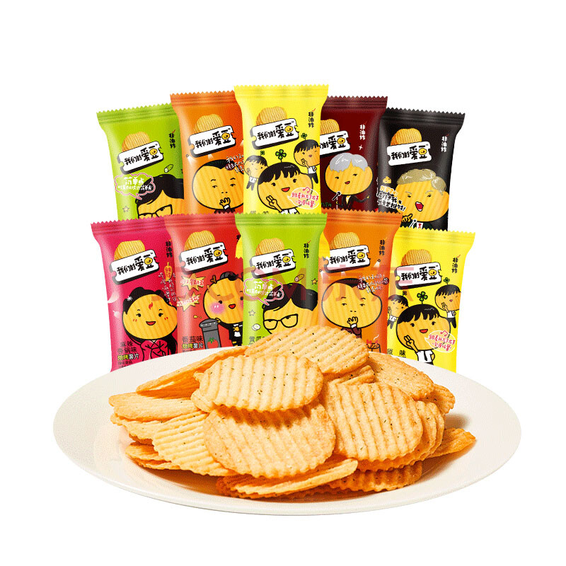 伟龙爱豆薯片 伟龙薯片爱豆薯片休闲零食整箱儿童食品网红 非油炸薯片
