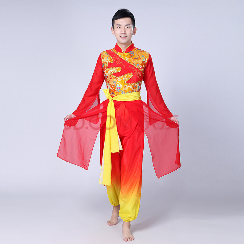 我和我的祖国演出服新款打鼓服秧歌服中国风民族舞蹈成人腰鼓队 男款