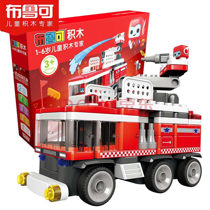 布鲁可积木 百变布鲁克小队儿童大颗粒积木拼装玩具车 1-6岁男女孩