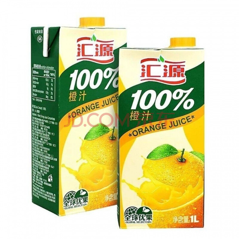 汇·源果汁 1l装 葡萄汁桃汁橙汁苹果汁番茄汁 橙汁【2盒】