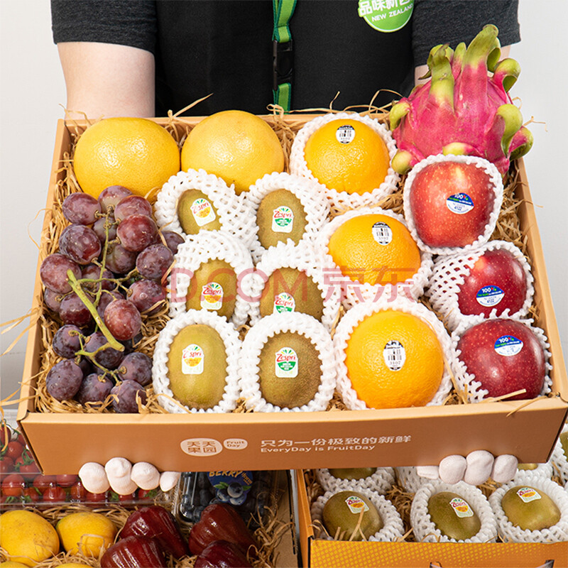 新鲜水果混搭组合礼盒红玫瑰苹果新奇士橙猕猴桃金果整箱端午送礼高端