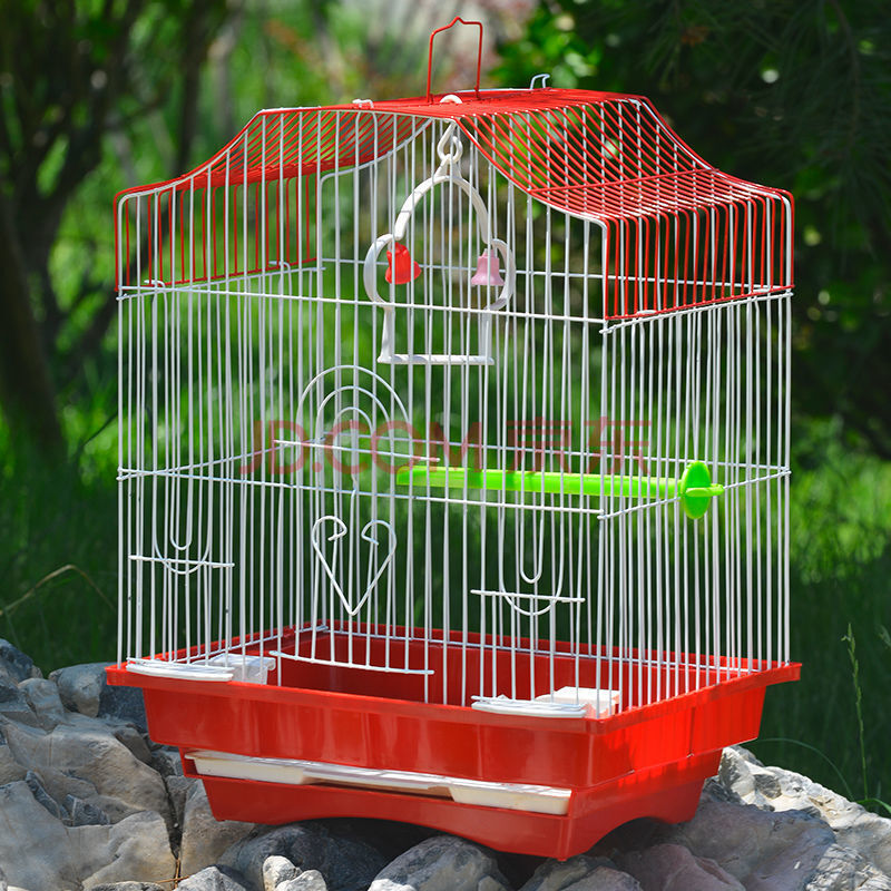 鹦鹉鸟笼小型鸟笼子虎皮八哥牡丹文鸟珍珠鸟笼家用豪华繁殖笼 平顶单