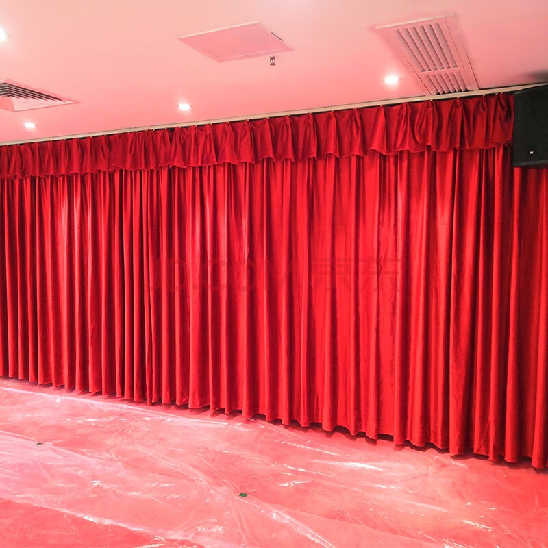 穗眠 窗帘舞台幕布 两倍布 手动款 电动款 背景布 颜色可选 定制款