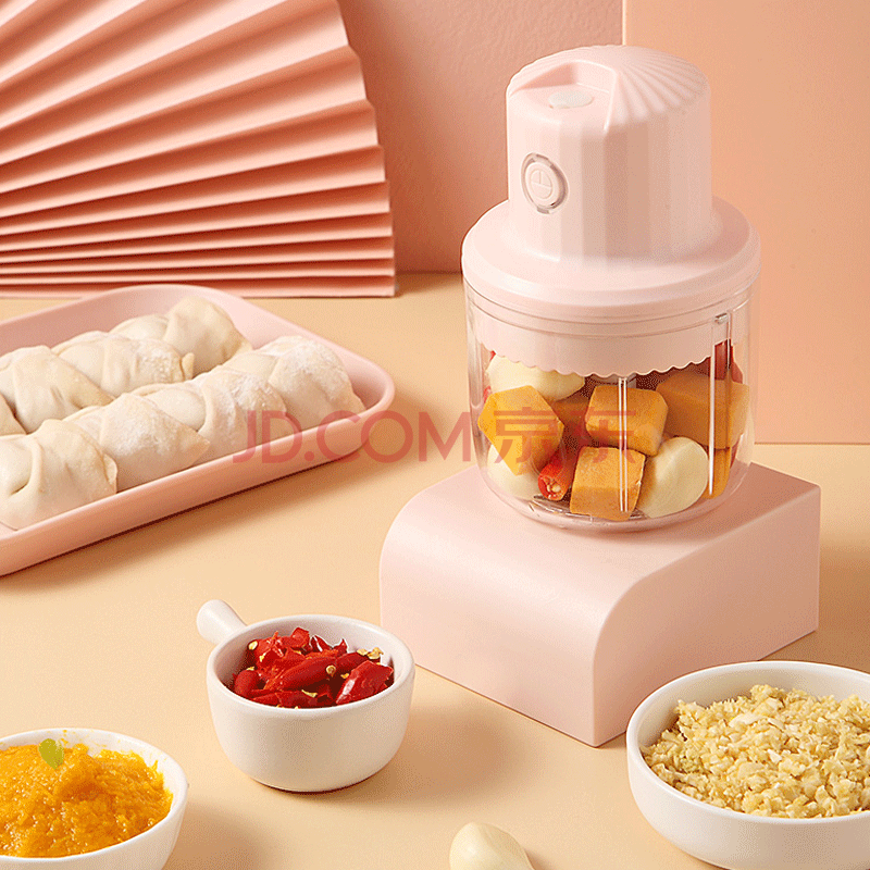 打肉馅搅拌机绞馅机家用多功能绞肉机 电动食物料理机--蓝色大号250ml