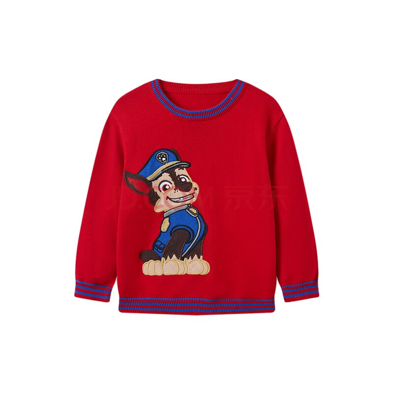 汪汪队儿童套头毛衣男童秋装2021年新款棉毛衫小童圆领针织打底衫