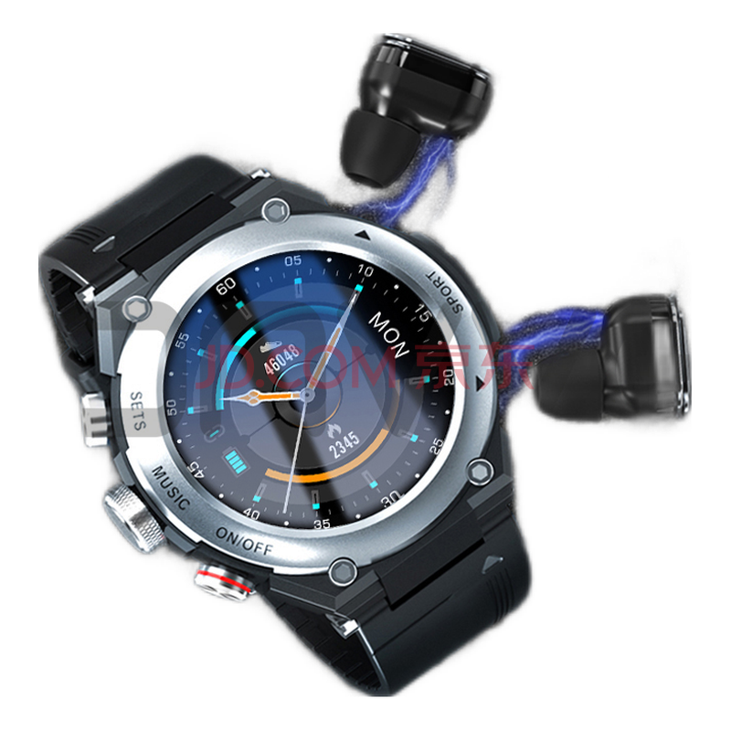 塔驰密司(touch miss) 智能手表双耳通话蓝牙耳机二合一防水心率血压