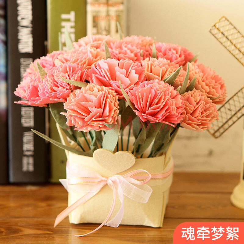 三八节礼物 不织布手工diy仿真花制作布艺材料包自制摆件女生打发时间