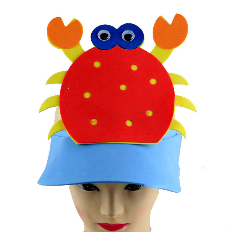 复活节动物头饰生肖海洋动物头套幼儿园表演道具运动会卡通帽eva 螃蟹