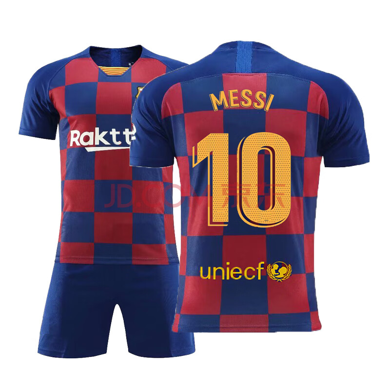 巴萨球衣2019-20方格子足球服套装男梅西定制队服训练服有儿童装 主场