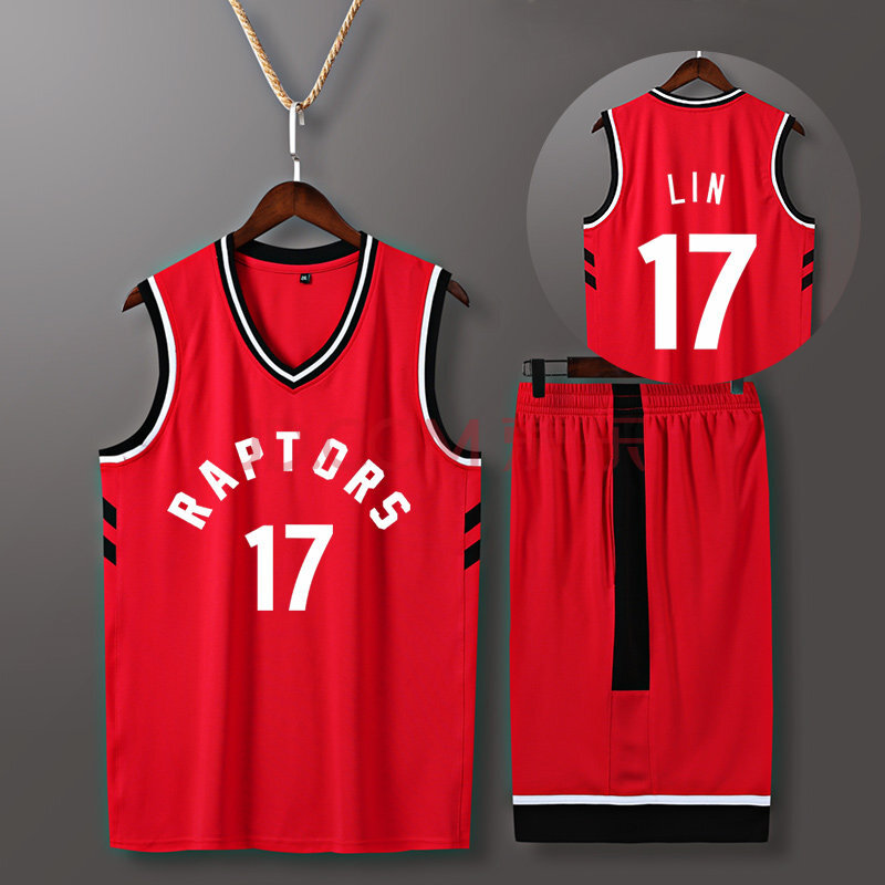 莱昂纳德7号洛瑞小卡篮球服套装男定制印字 zyk833猛l队红17号林书豪