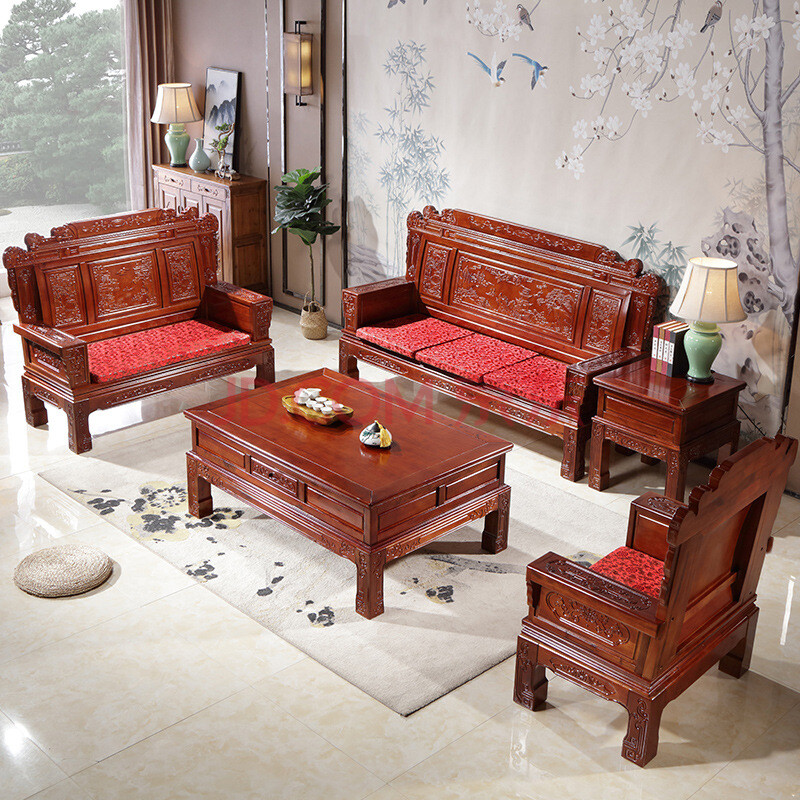 春秋椅沙发 香樟木全实木沙发中式沙发木质客厅家具组合木沙发古典