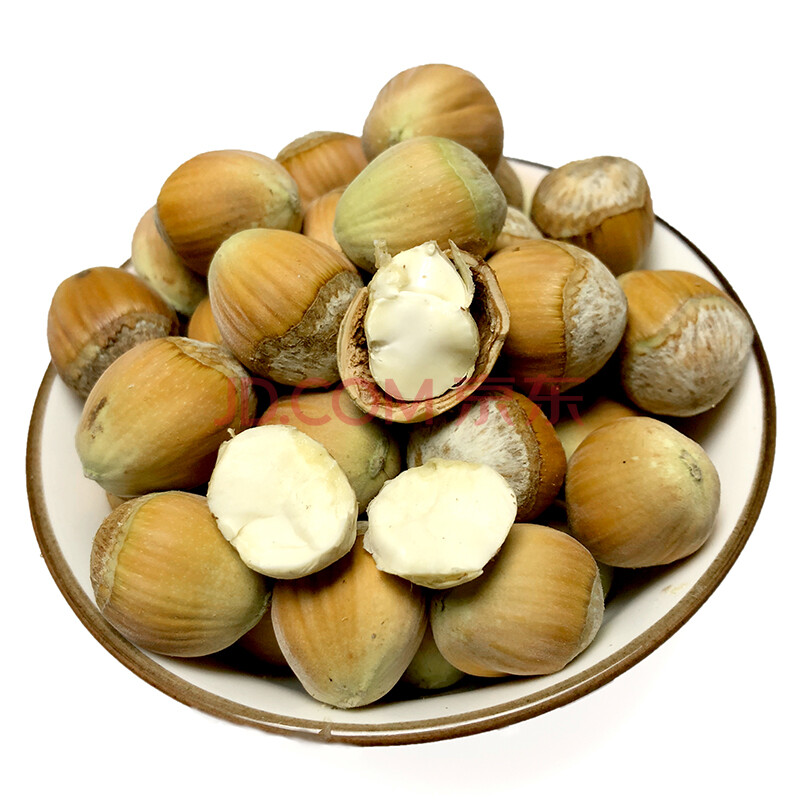 新鲜大榛子 东北带青皮水仁水瓤 生榛子 脱绿皮1000g(带钳子)