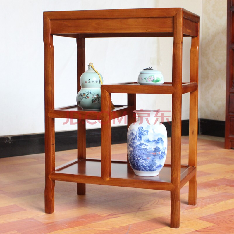 明清小格子边几多层花架奇石架摆件花瓶架中式实木禅意花盆架角几 55