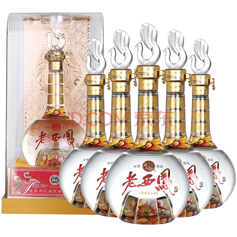 西凤酒 高度浓香型白酒 52度老西凤酒(藏品) 500ml*6瓶整箱装