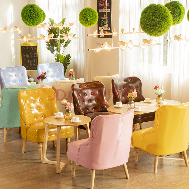 高档精品 奶茶店咖啡厅桌椅组合简约清新甜品蛋糕店饮品店西餐烘焙店