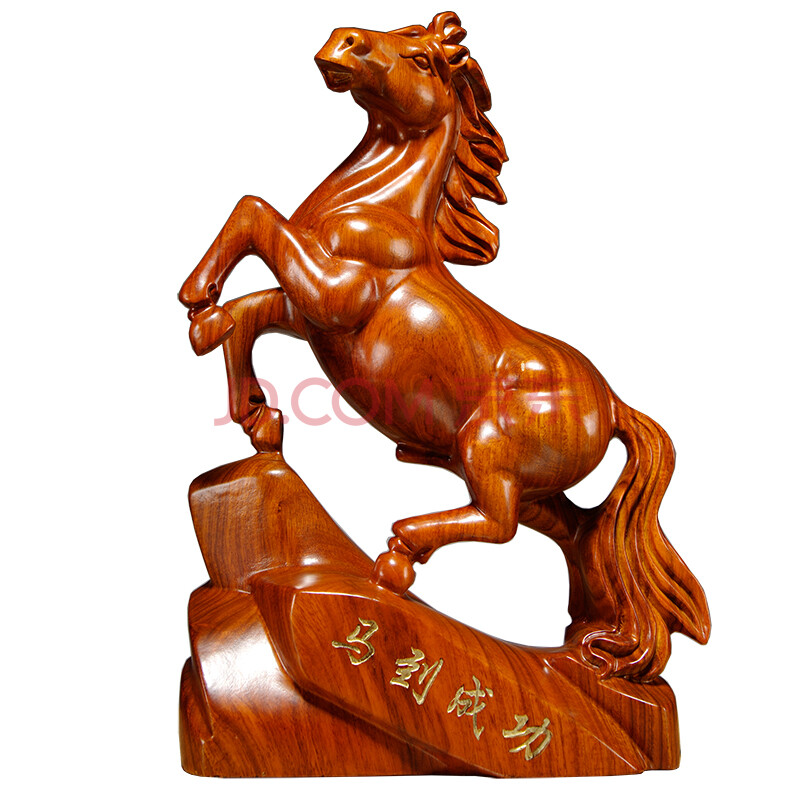 黑檀木雕马摆件实木马雕刻工艺品红木马摆件木马家居开业礼品 花梨