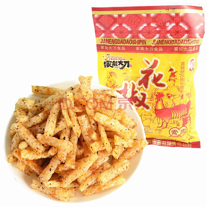 家能大刀 花椒鸡素肉 8090后儿时休闲麻辣小吃零食品细根辣条26克