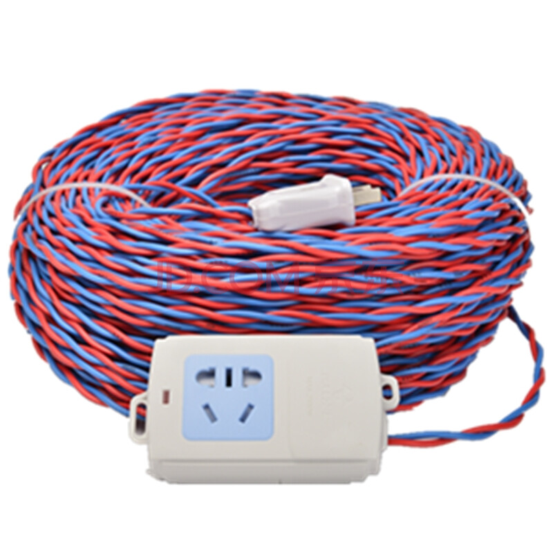 拖线板小插座充电延长线细花线小插排插板带线小型单个 40米2*0.