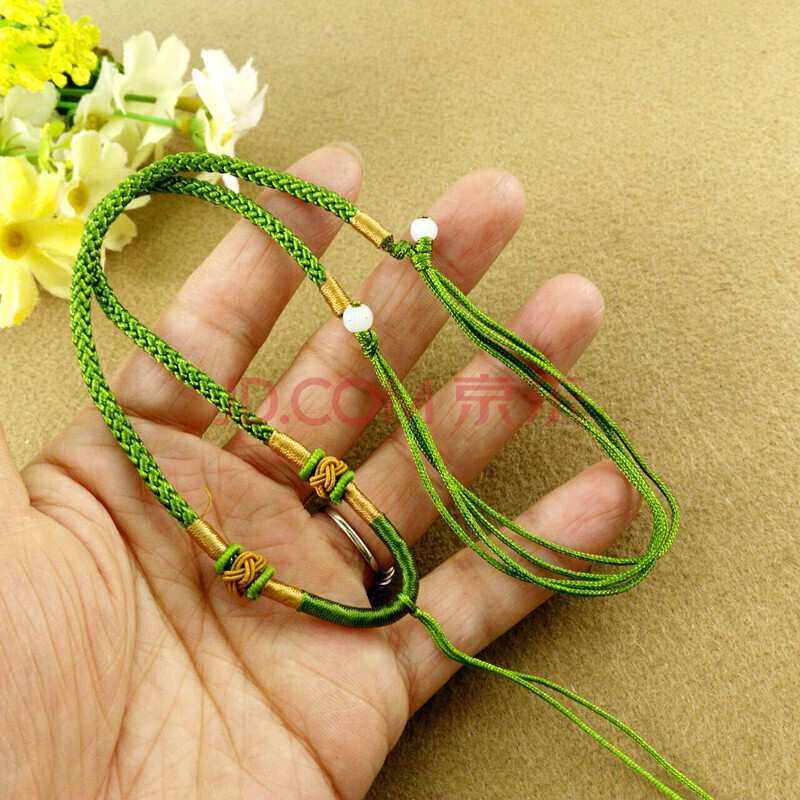 精编菠萝扣项链吊坠diy直销翡翠玉器编织挂绳项链绳子饰品 粗绳浅军