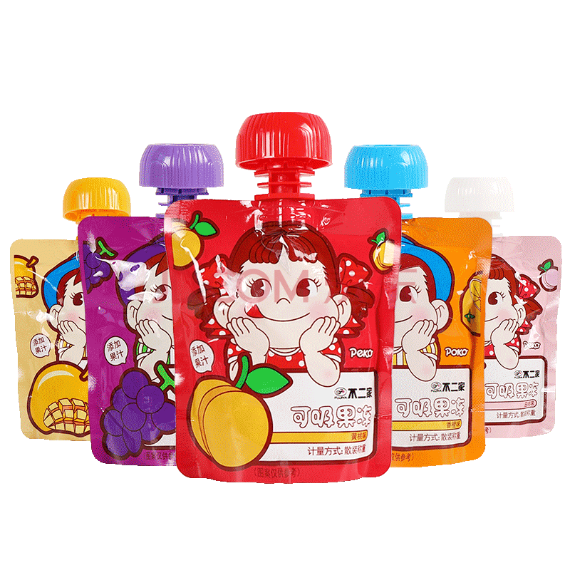 不二家可吸果冻香橙草莓黄桃味葡萄白桃芒果低卡休闲零食小包装袋