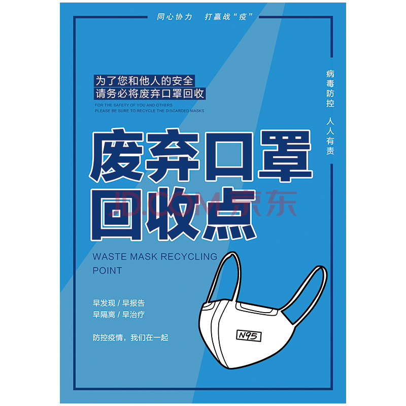 点集中处理点宣传画标识标志牌标示贴wse45 wse45-10 废弃口罩回收点