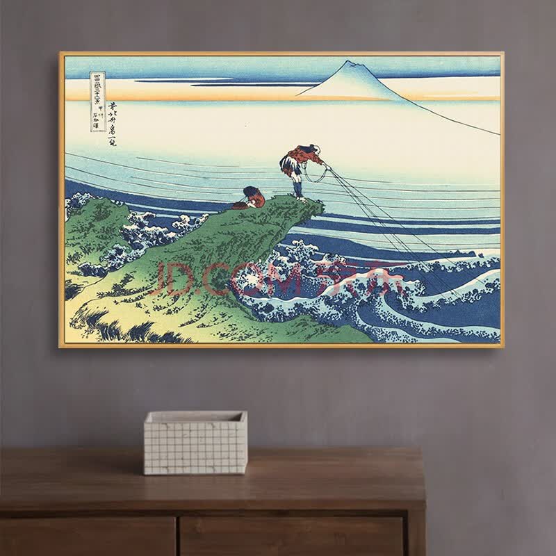 史历克 客厅挂画葛饰北斋作品富岳三十六景甲州石班泽浮世绘壁画玄关
