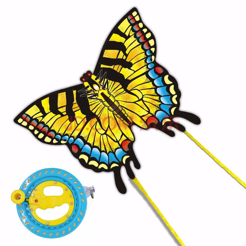 长尾仿真蝴蝶孔雀蝶成人儿童初学者300米500线轮 燕尾蝶配蓝轮300米线