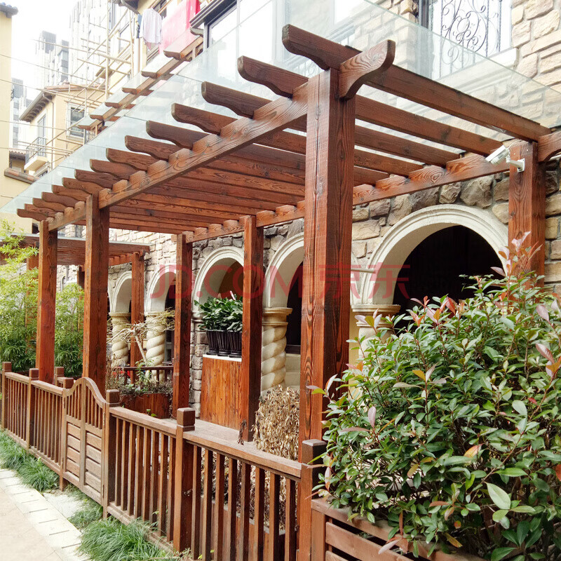 爱帛哆 防腐木葡萄架庭院碳化木花架长廊简易花园户外凉亭室外廊架