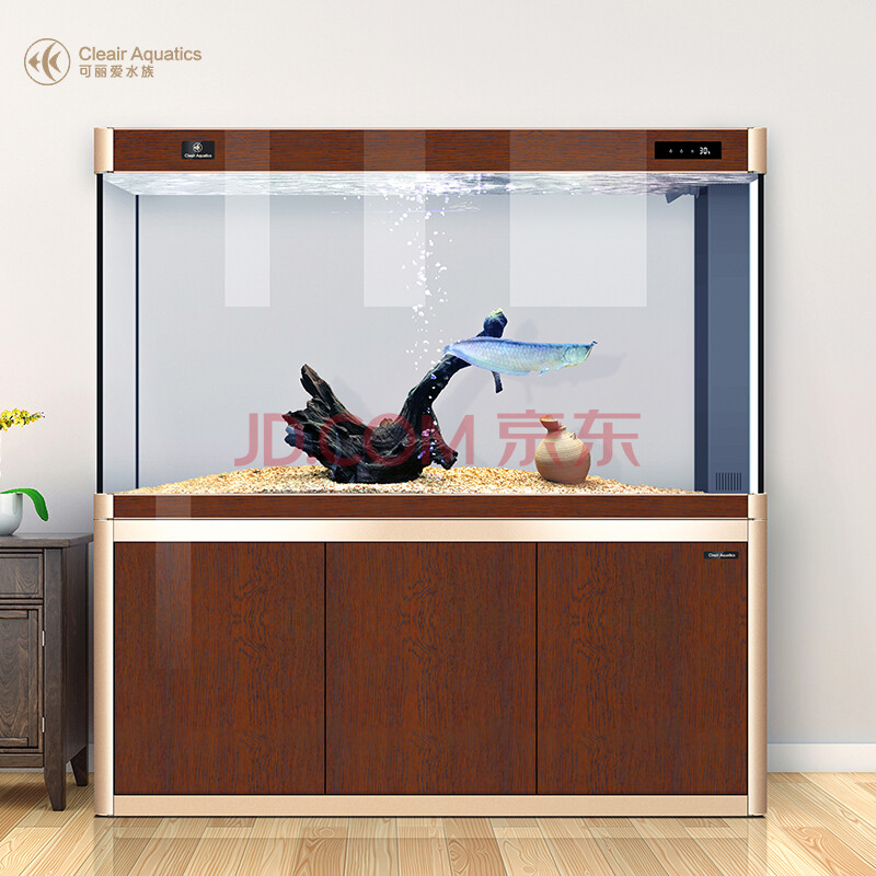 cleair可丽爱add-g玻璃底滤鱼缸客厅大中型生态免换水懒人水族箱 胡桃