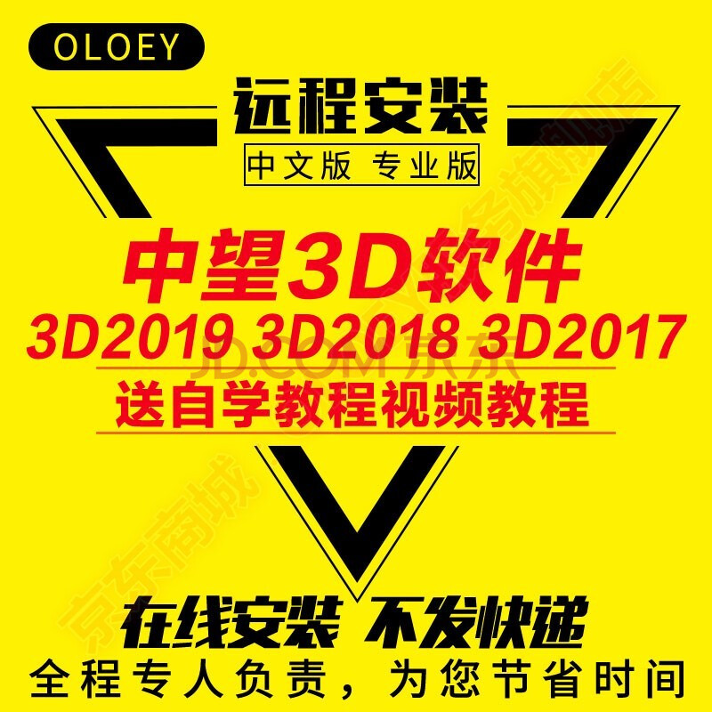 中望cad软件 3d2017/3d2018/3d2019简体中文专业版远程安装服务包安装